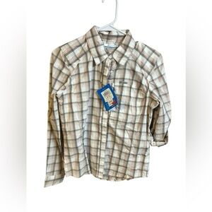 Columbia NWT Womens Kestrel Trail Lite Plaid Long Sleeve Omni shield XS